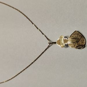 14K Solid Gold "key to my heart" Pendant/Charm Necklace